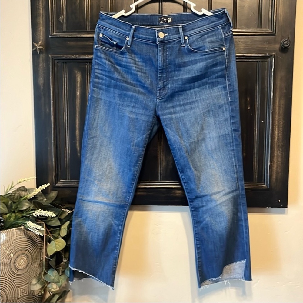 MOTHER Blue Cropped Jeans